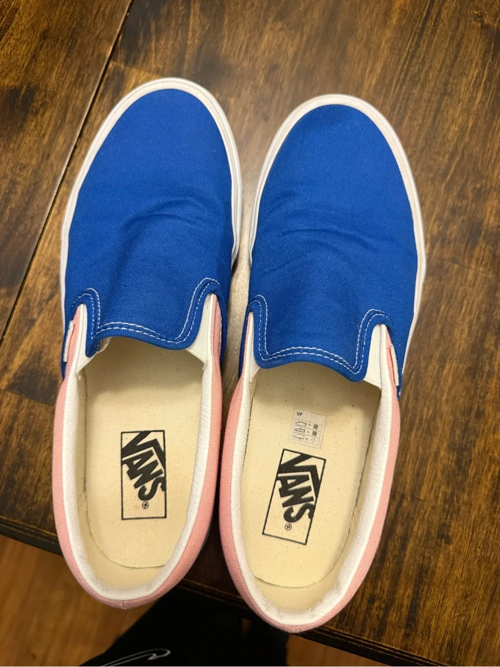 Vans Slip-On old school Canvas Sneakers in Royal Blue, Pink & Teal